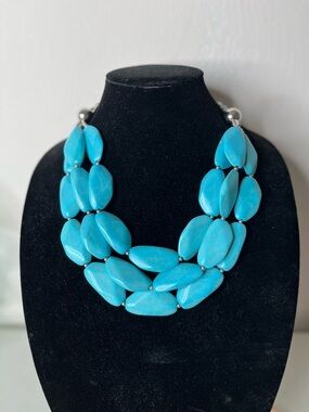 Bold Turquoise Multi-Strand Statement Necklace